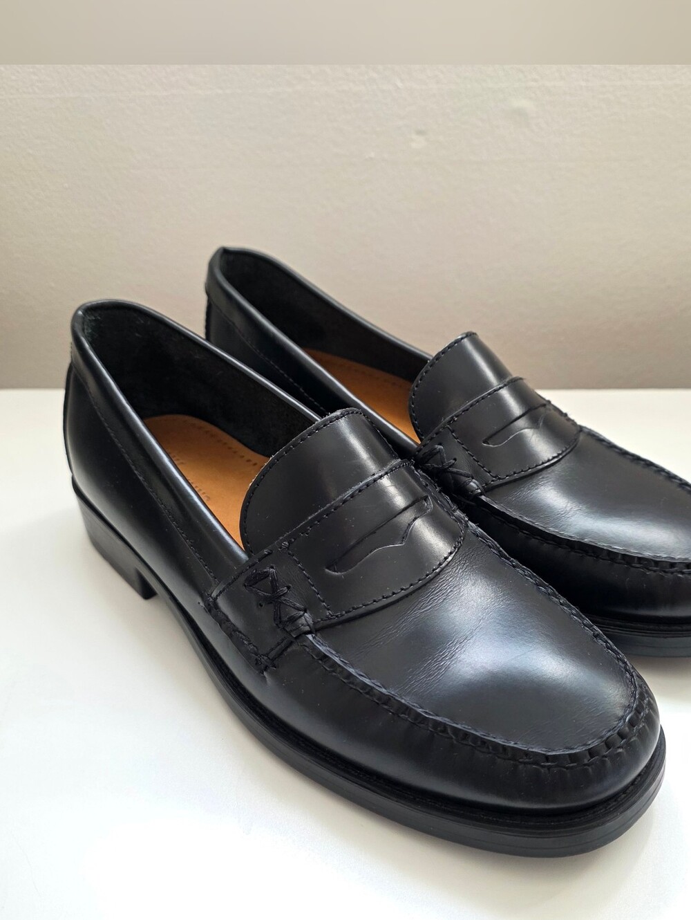 Bass Weejuns Katherine II Black Leather Penny Loafers Size 7